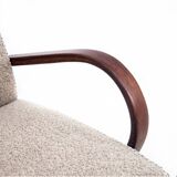 Art Deco beige boucle armchair, Czech Republic