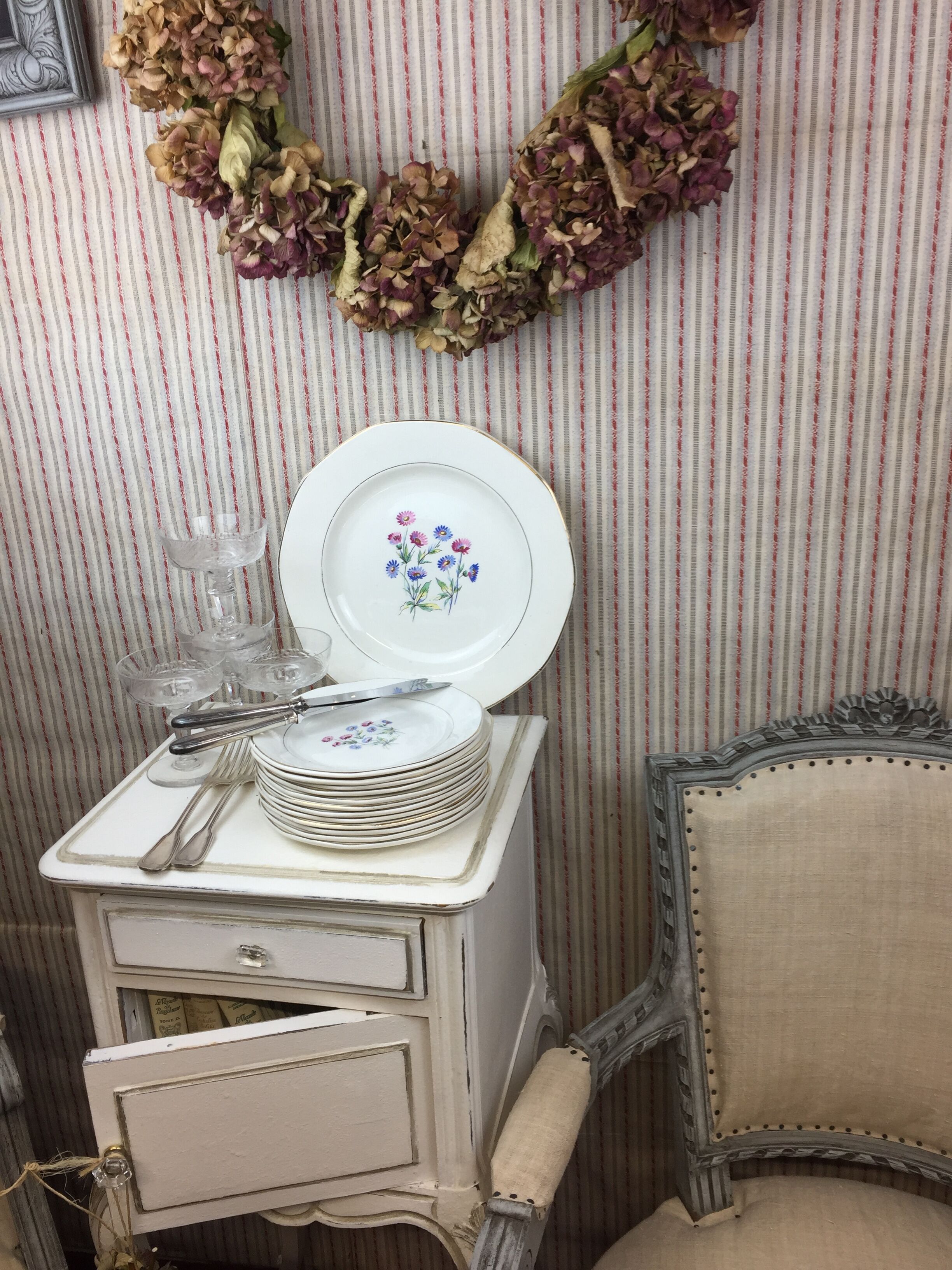 12 antique dessert plates made in France Digoin Sarreguemines