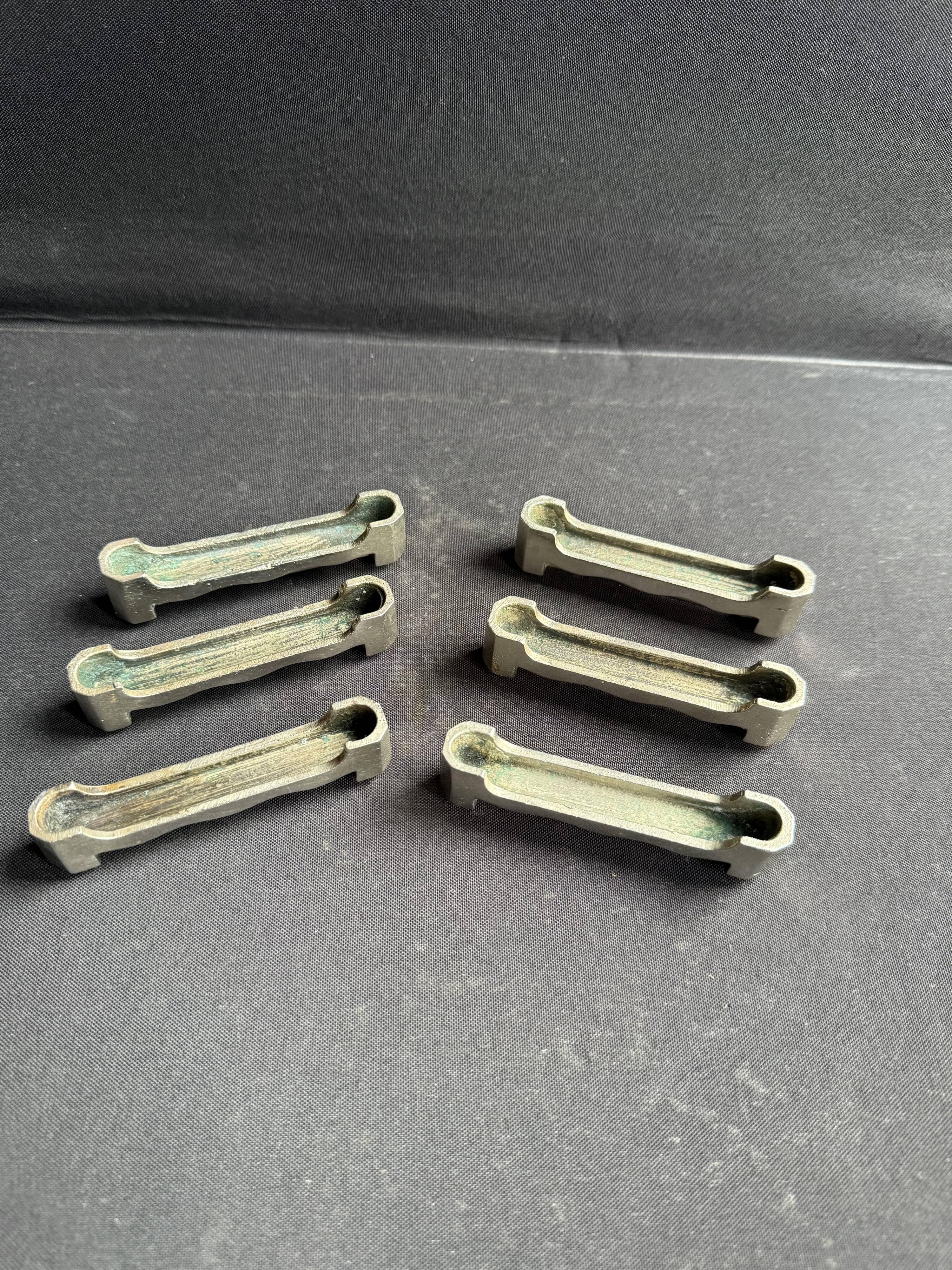 6 Knife rests – Silver-plated bronze – Art deco