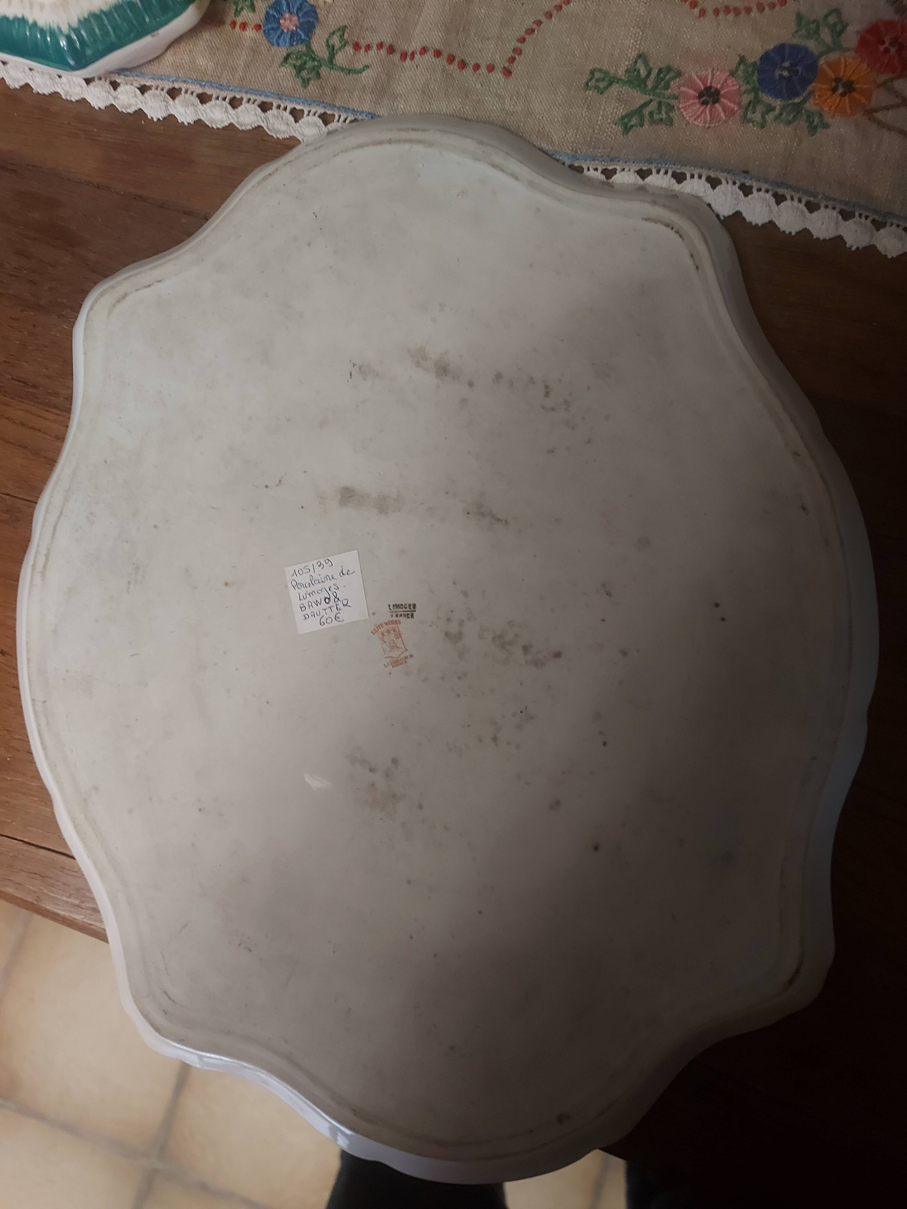 Large Limoges faience dish Bawo & Dotter Elite Works