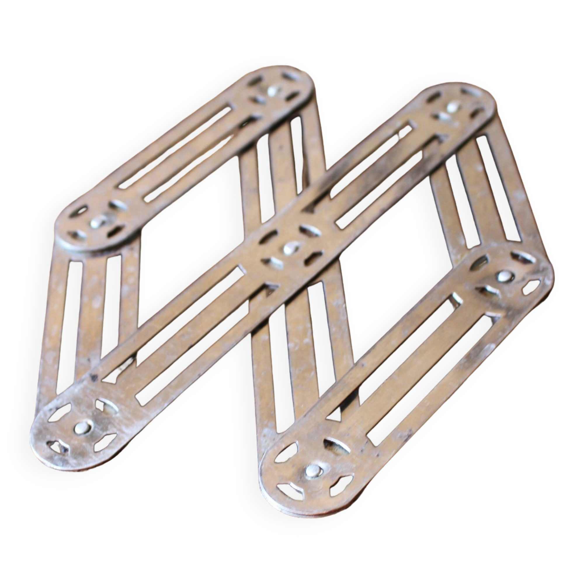 Vintage accordion folding metal trivet