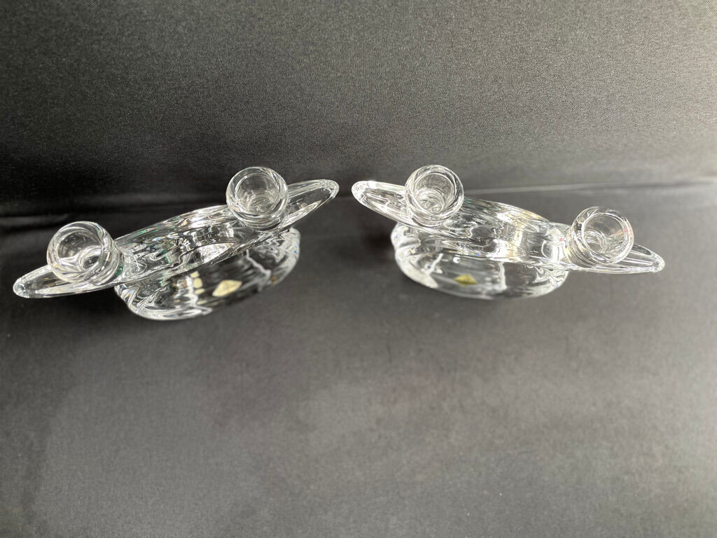 Vannes le Châtel - Candle holders with 2 lights (2) - Cristal
