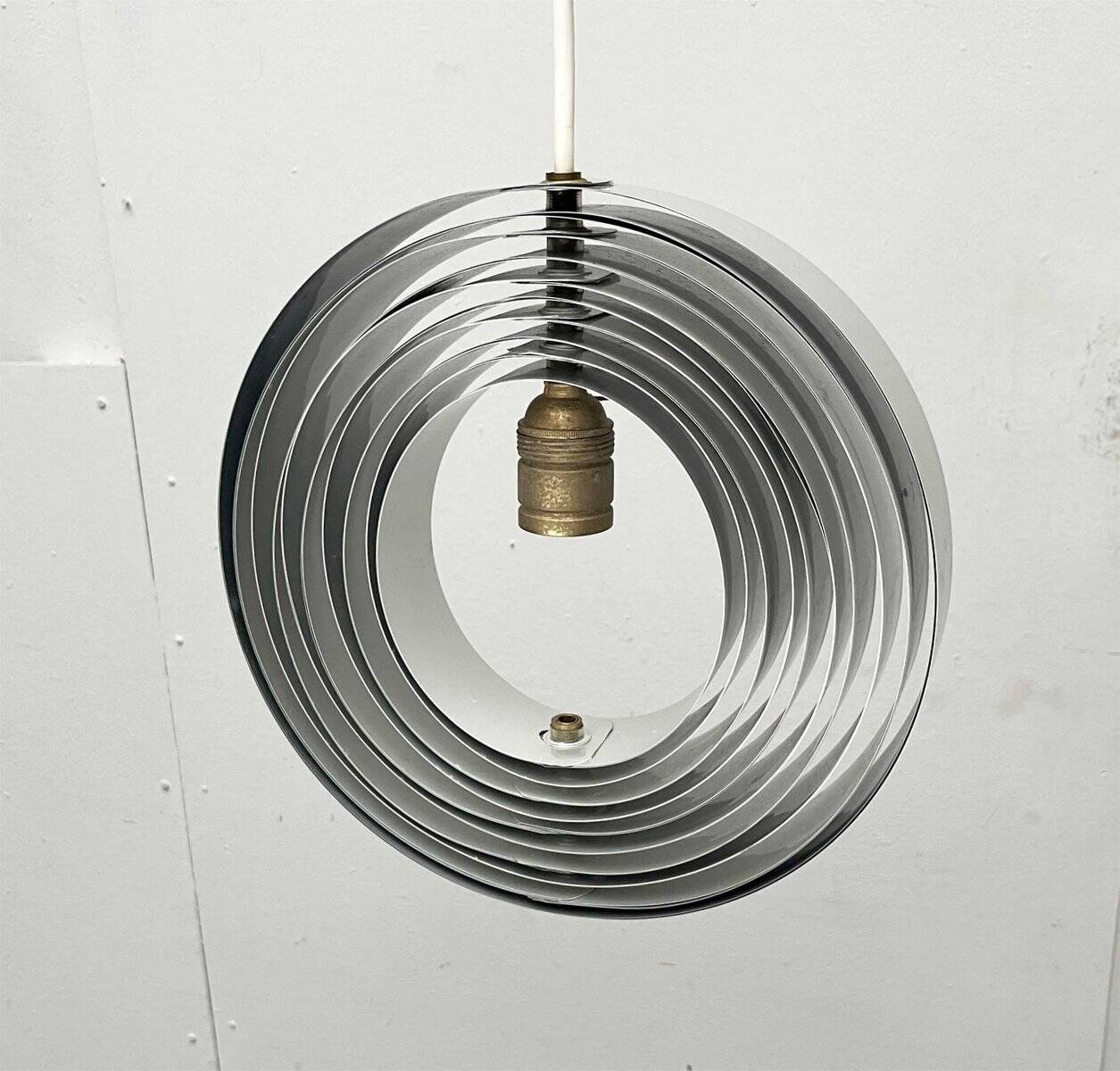 Mid-century modern moon pendant lamp from East Germany by Verner Panton for Erjoka, 1960s.