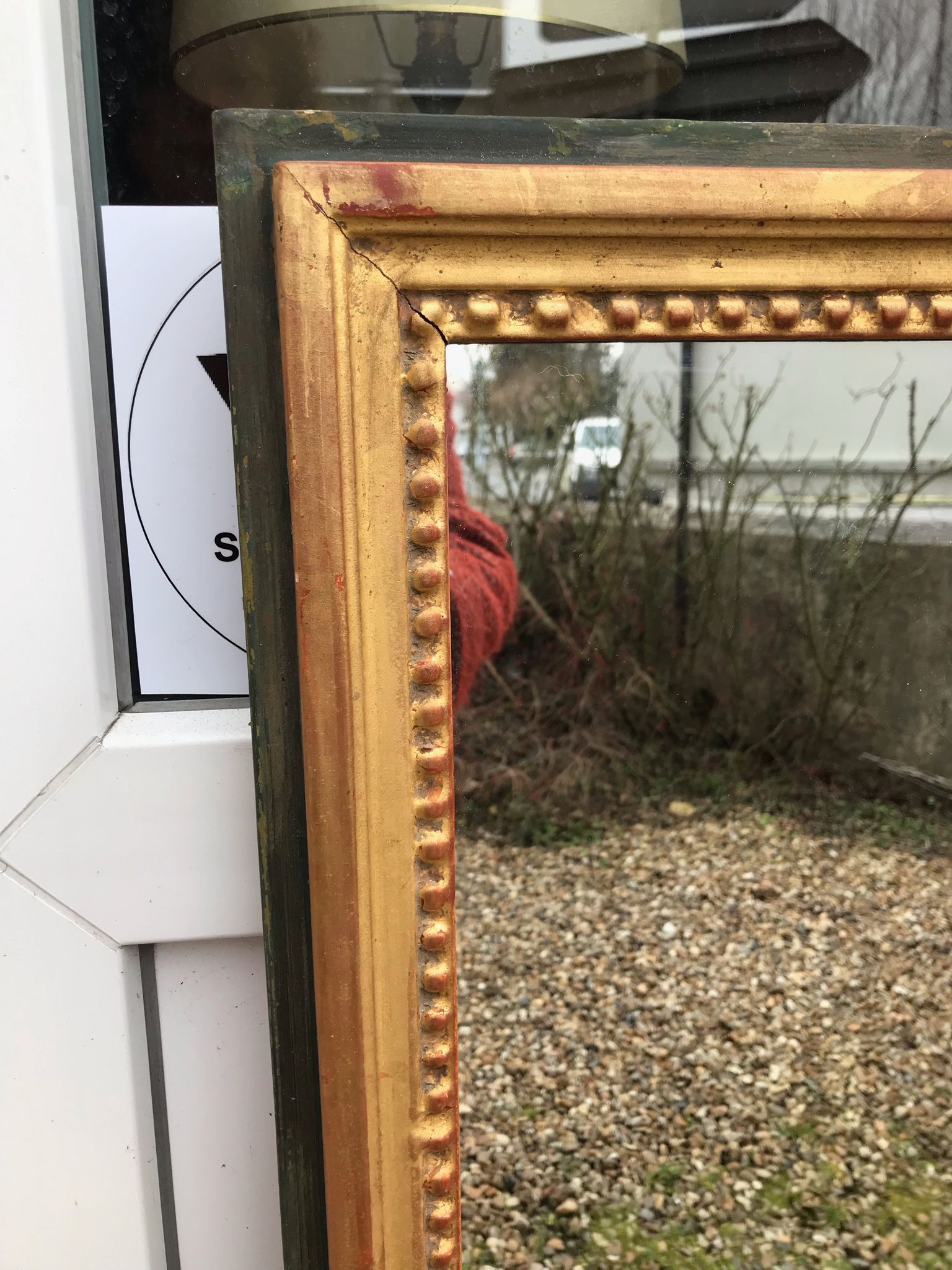 Miroir doré début XXème 101 x 35 cm