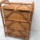 Vintage rattan wicker storage unit with 3 drawers