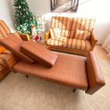 2-seater brown leather sofas from the 60s