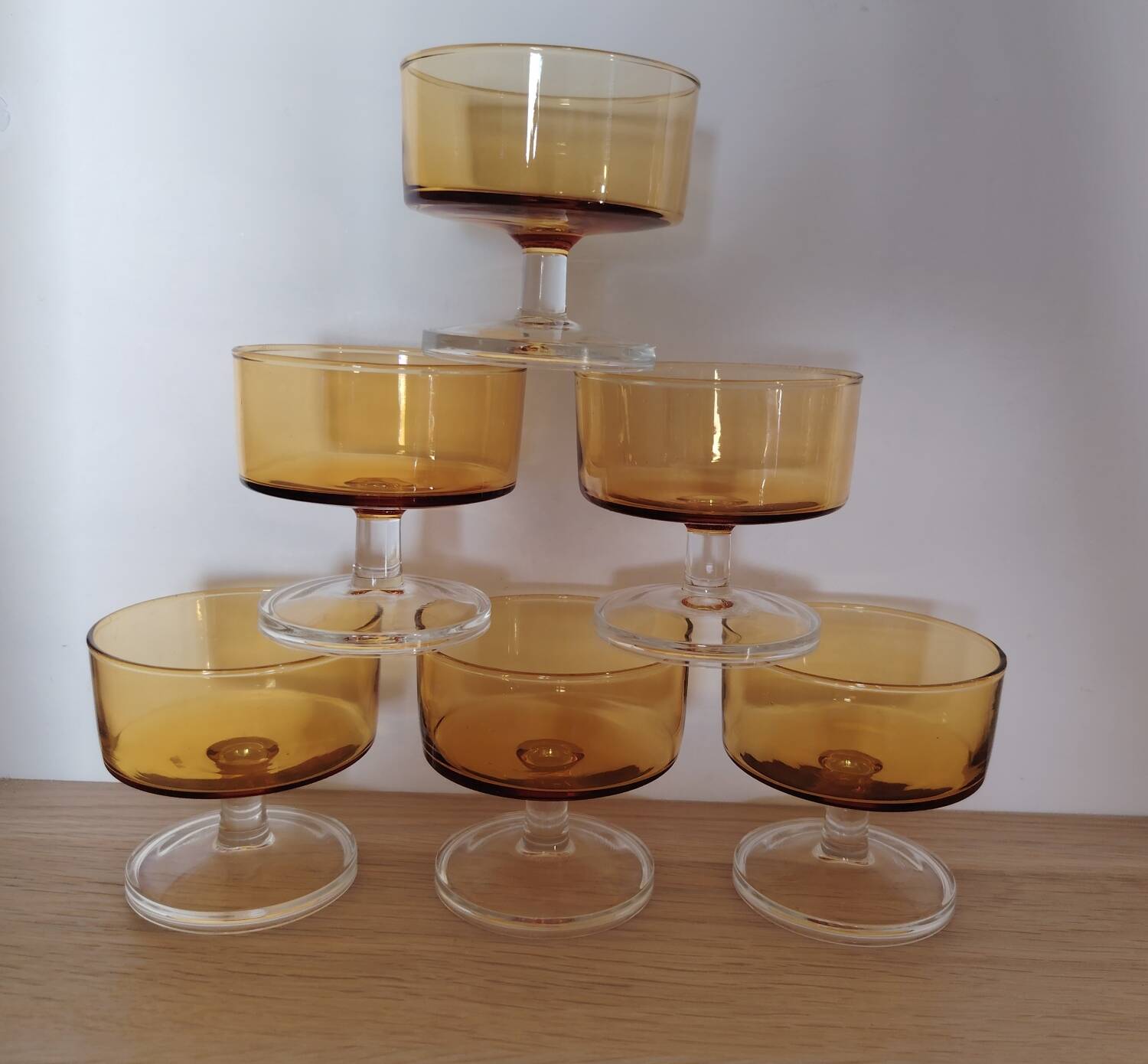 Amber Luminarc glasses/cups