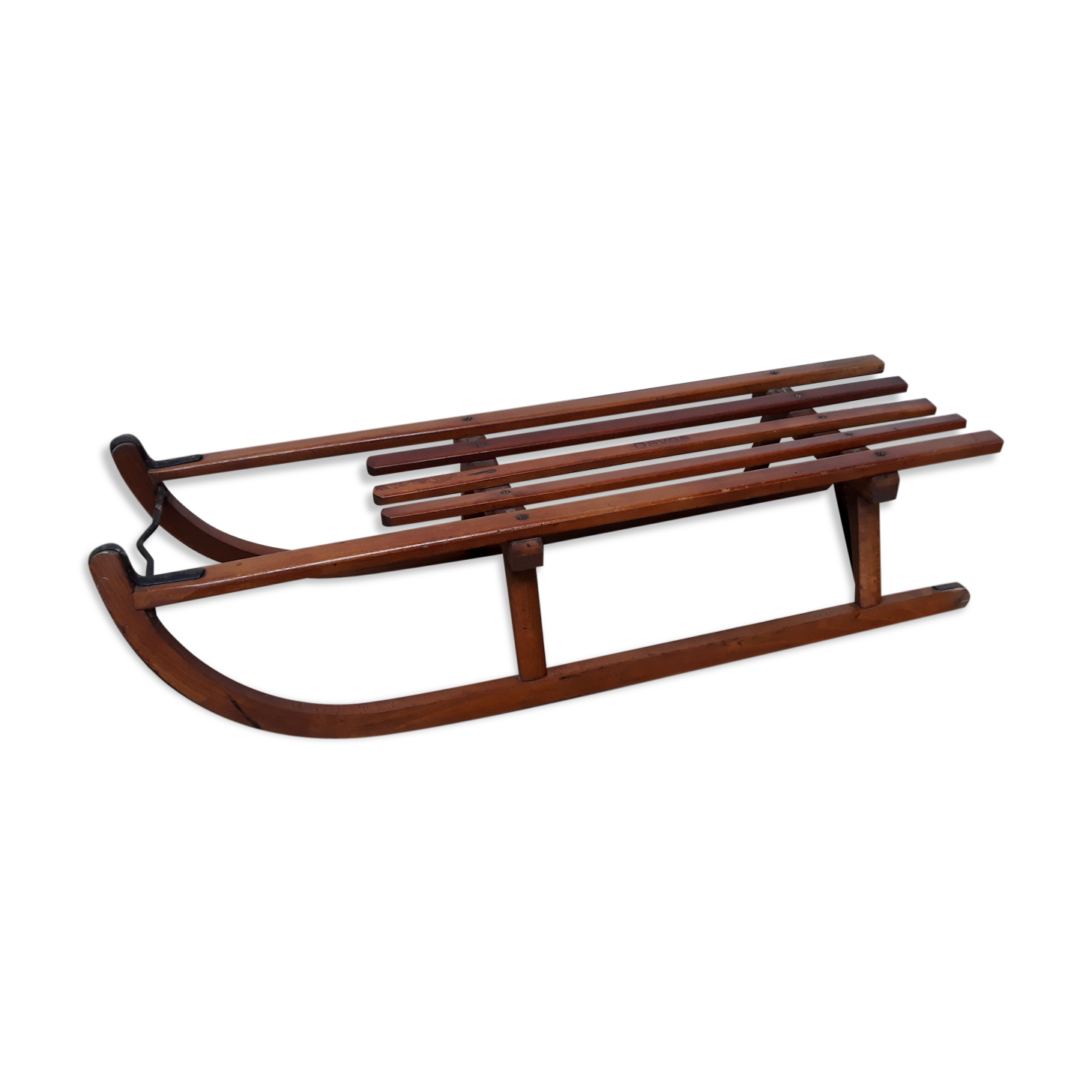 Luge vintage en bois et métal Davos