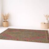 Yellow & Brown Tribal Vintage Kilim Rug, 184x246Cm