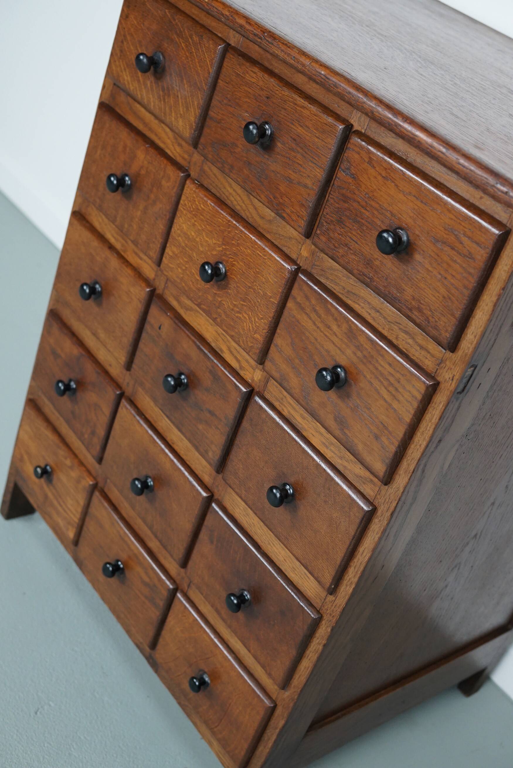 Dutch Oak Apothecary / Barber Cabinet, Early 20th Century