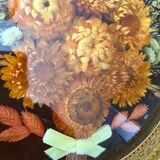 Vintage frame domed glass dried flowers