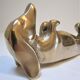 Dachshund solid brass vintage zoomorphic paperweight 60s-70s