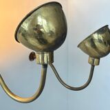 Pair of vintage brass wall lights, France 1970
