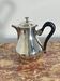 Saint Hilaire teapot in silver-plated metal, with a blackened handle.