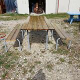 Industrial or Community Table with Benches