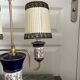 Antique Florentine Table Lamp Italian Blue Porcelain Ceramic