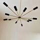 Lampadario Sputnik in ottone – 10 punti luce, Italia, anni ’60 – Originale