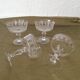 4 champagne glasses engraved crystal glass antique glass