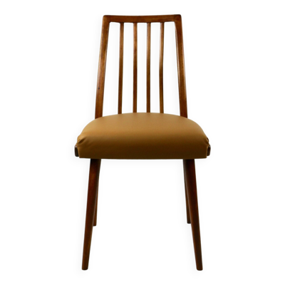 Chaise de Salle à Manger en Cuir Naturel Marron Camel, 1970s