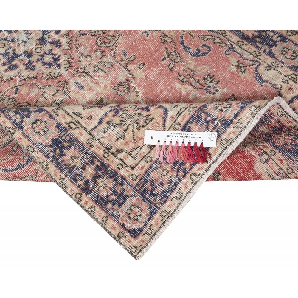 Vintage Handmade Turkish Red Wool Accent Rug with Medallion Design for Home and Office Decor
