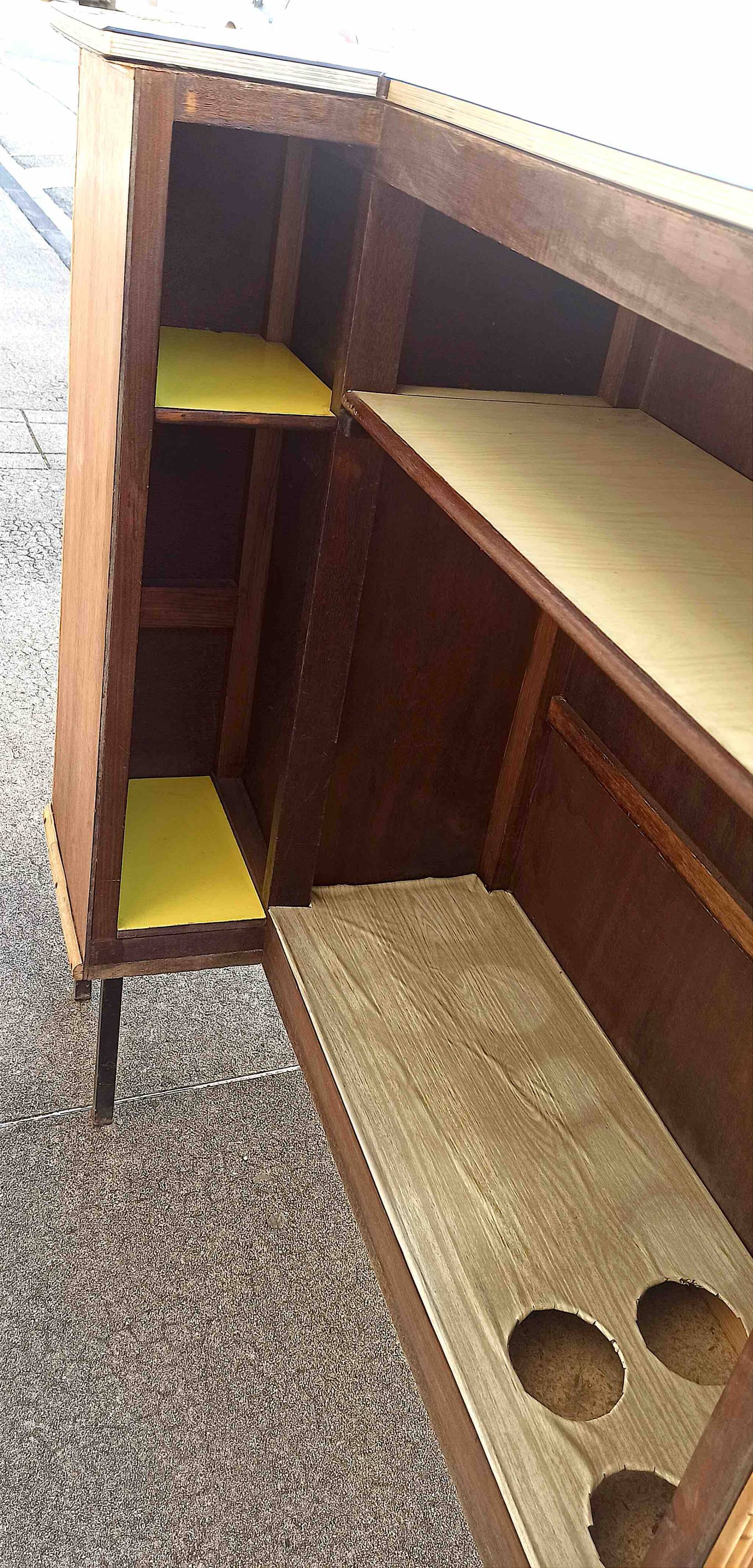 1950s wicker bar, height 108.5 cm