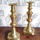 Duo of brass candle holders