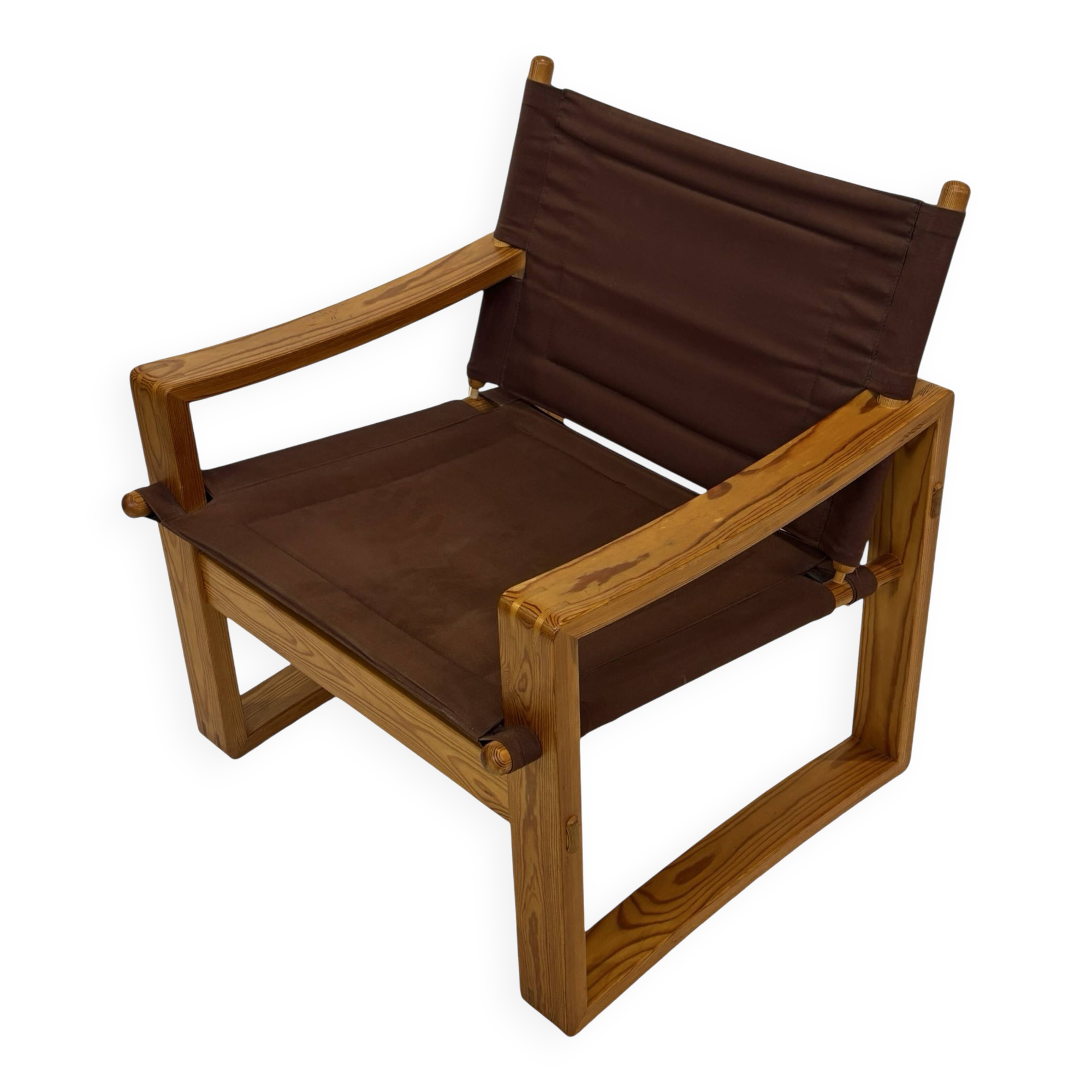 Chaise Safari Vintage Børge Jensen en pin, Danemark, années 1970