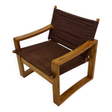 Chaise Safari Vintage Børge Jensen en pin, Danemark, années 1970