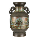 Antique cloisonné vase decorated in bronze, Japan, 19th century.
