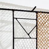 Rattan and metal coat rack