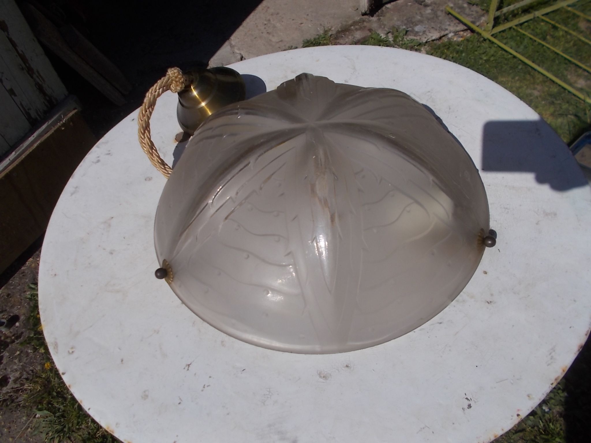 Art Deco ceiling light in moulded glass