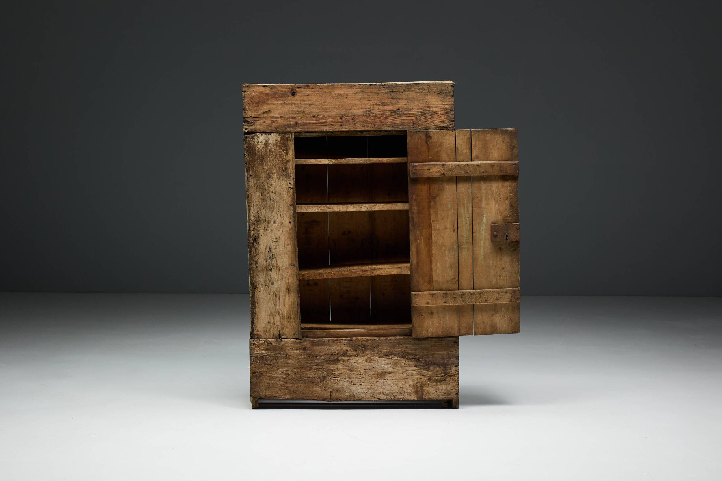 Rustic folk art cabinet, France, 19th century