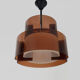 Suspension vintage en plexiglas fumé et blanc double feux. Année 60