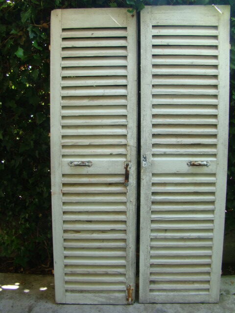 Old wooden slatted shutters