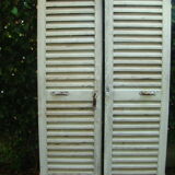 Old wooden slatted shutters