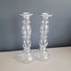 Pair of glass candlesticks