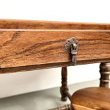 Grande table ancienne ovale en chêne massif – Circa 1900
