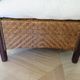 Colonial style armchair - woven rattan and exotic wood - vintage