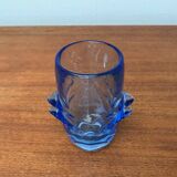 Blue glass vase model 20064 in Mid-Century style by Vladislav Urban for Hermanova Hut, 1960s.