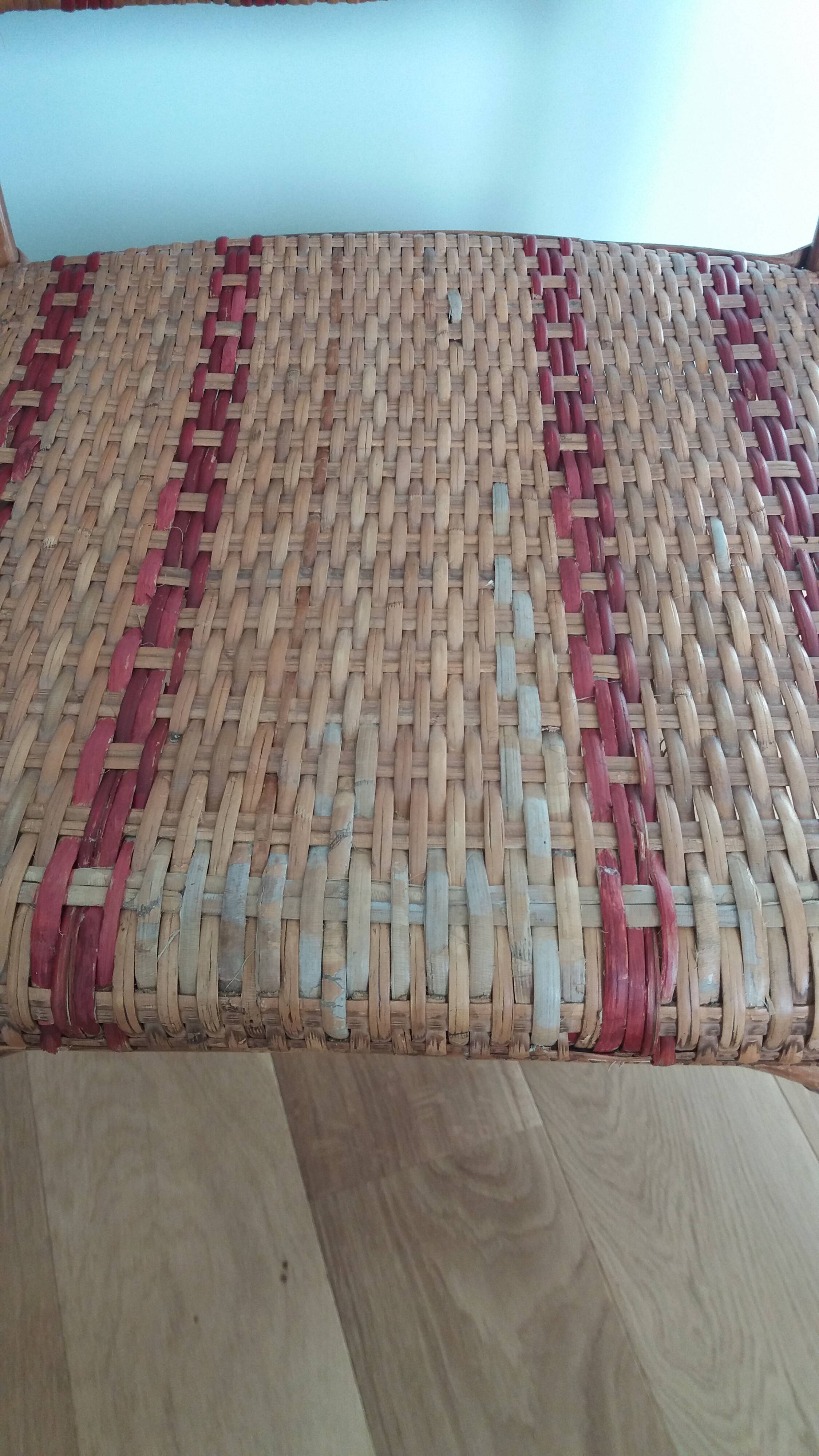 Bistro armchair in bamboo and wicker