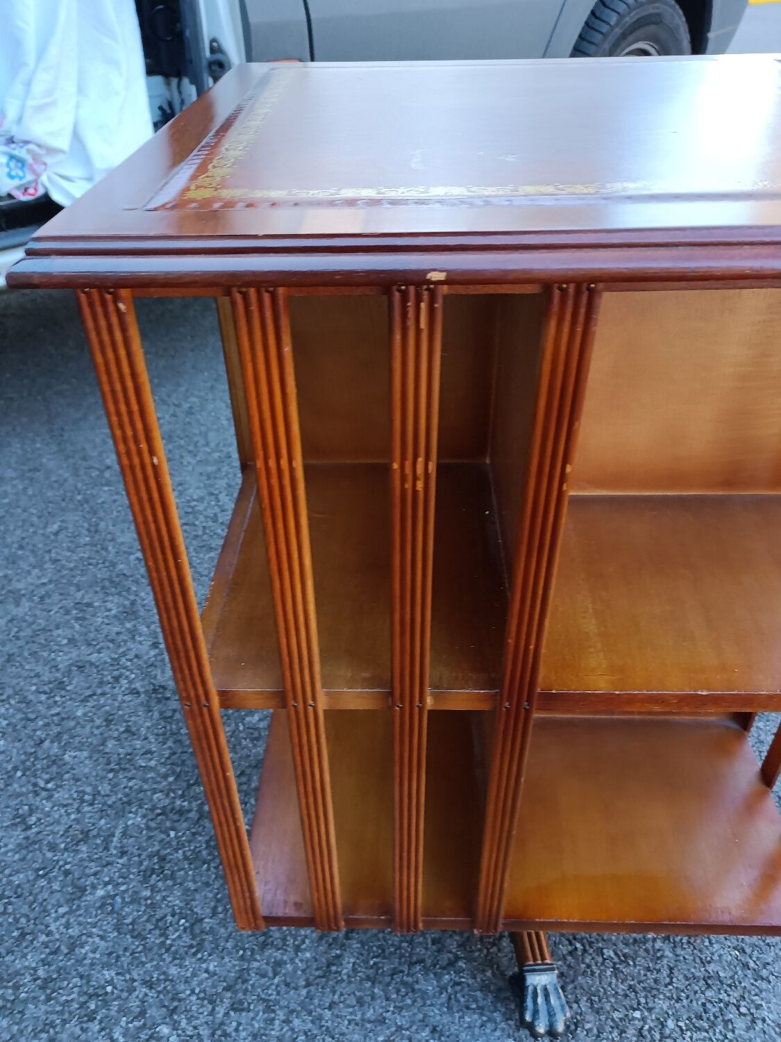 Old vintage English revolving bookcase