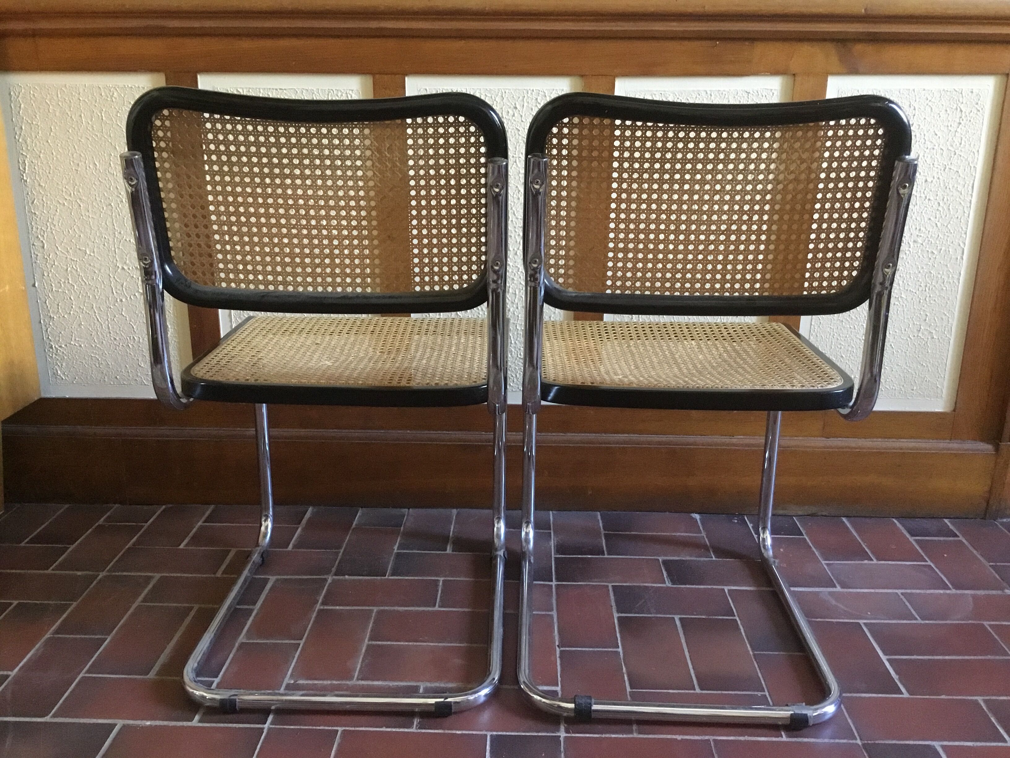 Pair of chairs Cesca B32 vintage designed by Marcel Breuer