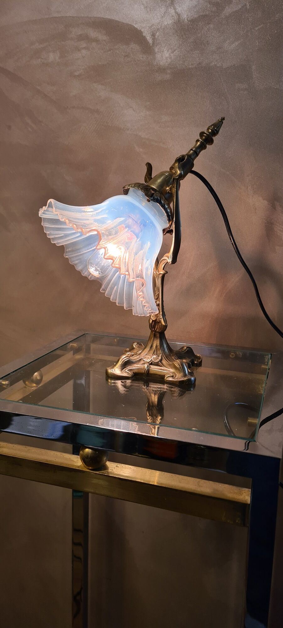 Art Nouveau bronze lamp