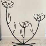 Vintage curved steel plant shelf