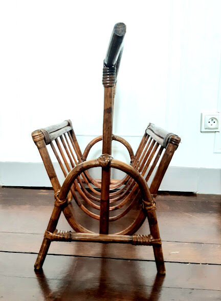 Vintage rattan magazine holders 1960