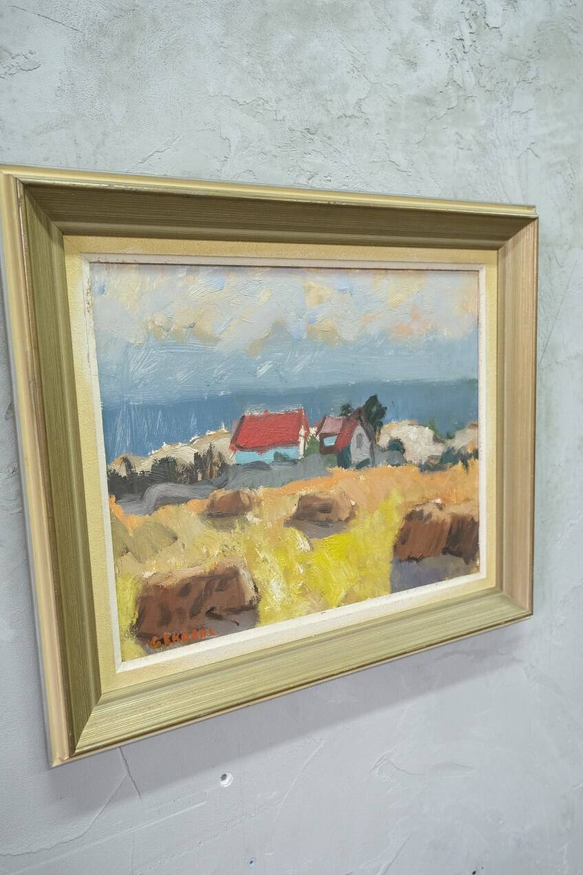 Gunnar Ekdahl,  Swedish Modern Landscape, Oil on Panel, 1960s, Framed
