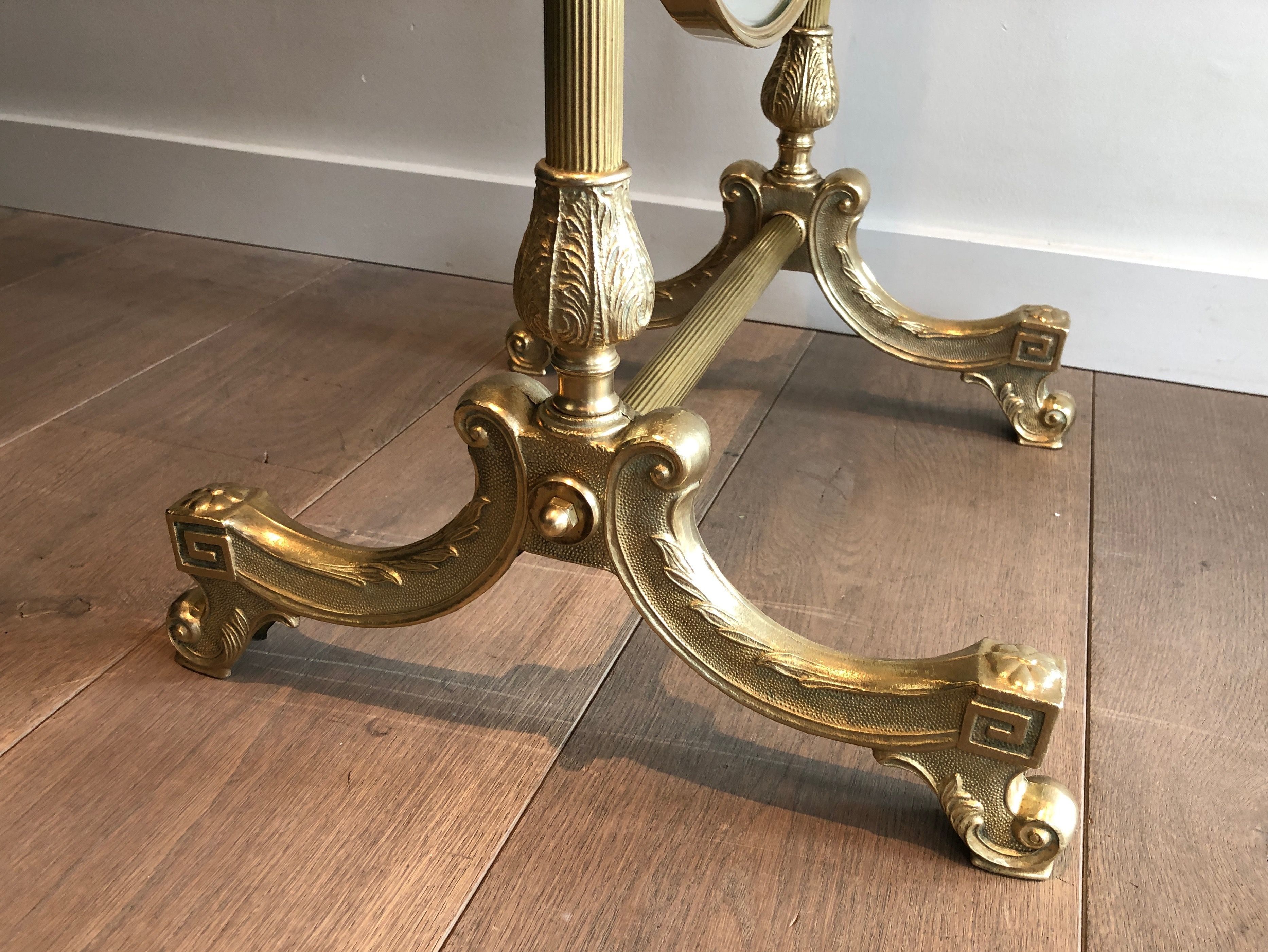 Miroir psyché en laiton de style néoclassique