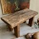 Bench made of raw wood