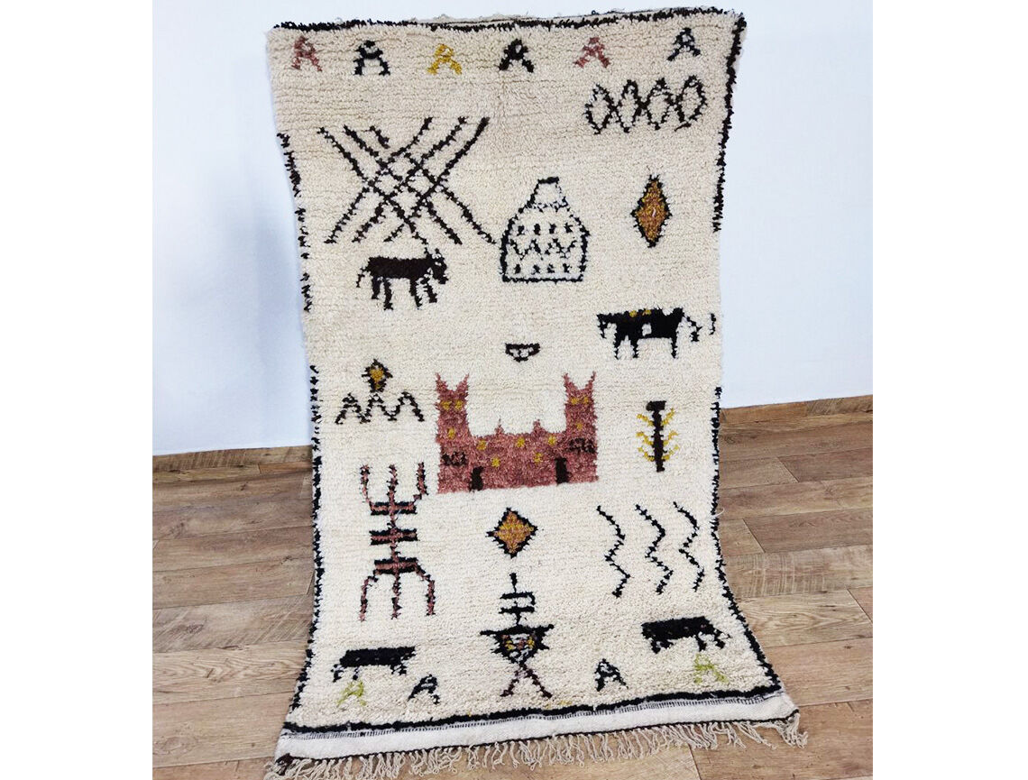 Handmade moroccan berber carpet 185 x 100 cm