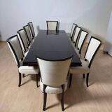 Art Deco Dining Table with Chairs, Paris, 1930, Set of 11